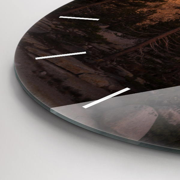 Ceas rotund de perete din sticlă Drumul stâncos al lui Yosemite