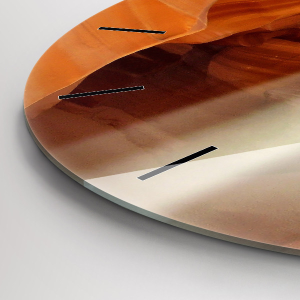 Ceas rotund de perete din sticlă Canionul deșertului