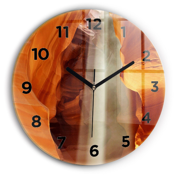 Ceas rotund de perete din sticlă Canionul deșertului