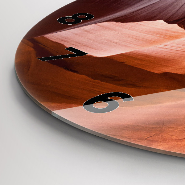 Ceas rotund de perete din sticlă Canionul Antilopei