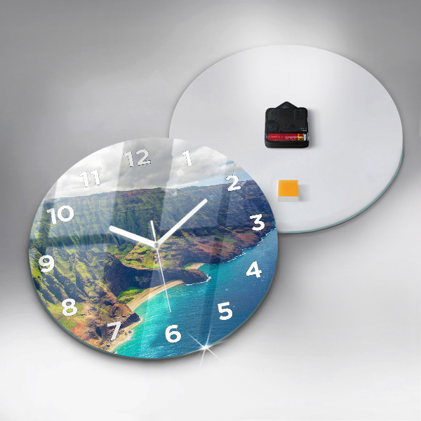 Ceas rotund de perete din sticlă Marea în Hawaii