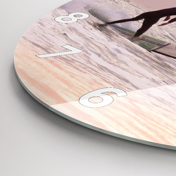Ceas rotund de perete din sticlă Surfer în Hawaii