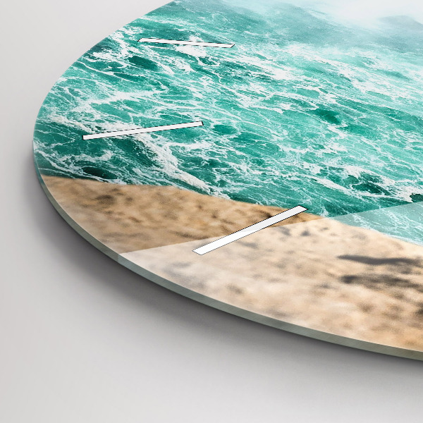 Ceas rotund de perete din sticlă Barcă și Niagara