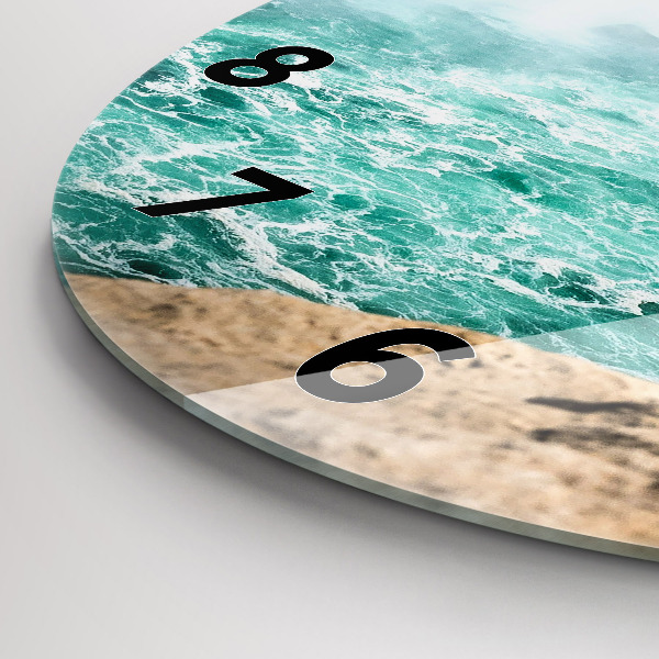 Ceas rotund de perete din sticlă Barcă și Niagara