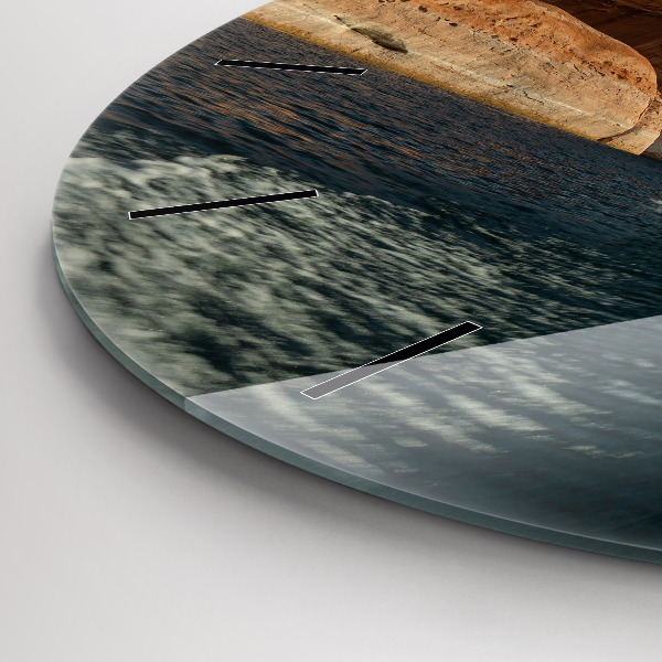 Ceas rotund de perete din sticlă Persoană schi nautic