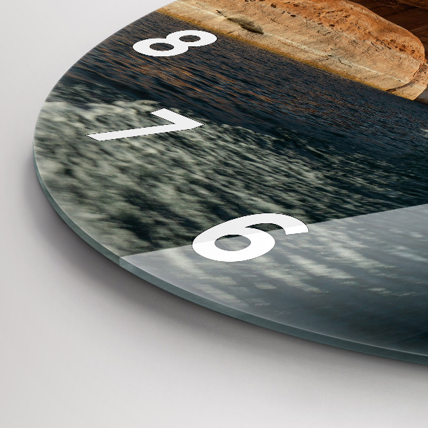 Ceas rotund de perete din sticlă Persoană schi nautic