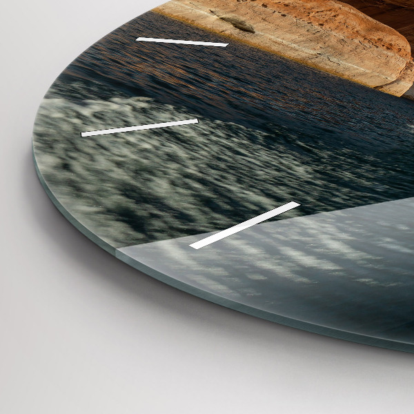 Ceas rotund de perete din sticlă Persoană schi nautic