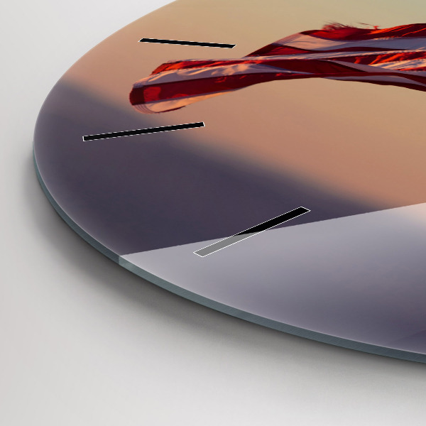 Ceas rotund de perete din sticlă Steagul SUA care arborează