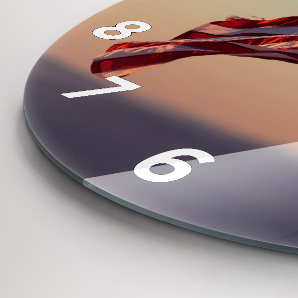 Ceas rotund de perete din sticlă Steagul SUA care arborează