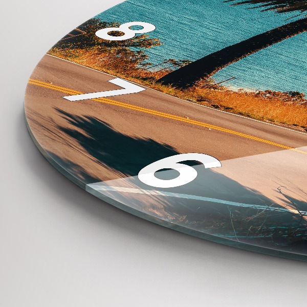 Ceas rotund de perete din sticlă Palmieri în Malibu