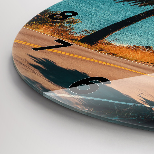 Ceas rotund de perete din sticlă Palmieri în Malibu