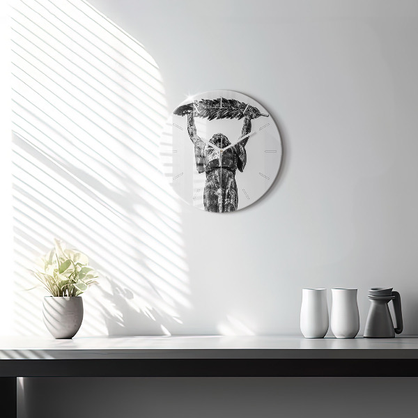 Ceas rotund de perete din sticlă Statuia Libertății din Budapesta