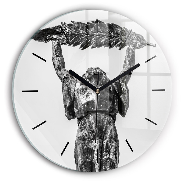 Ceas rotund de perete din sticlă Statuia Libertății din Budapesta