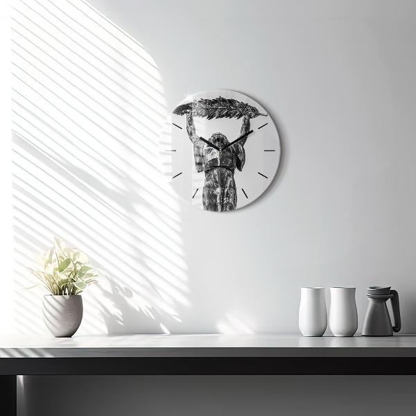 Ceas rotund de perete din sticlă Statuia Libertății din Budapesta