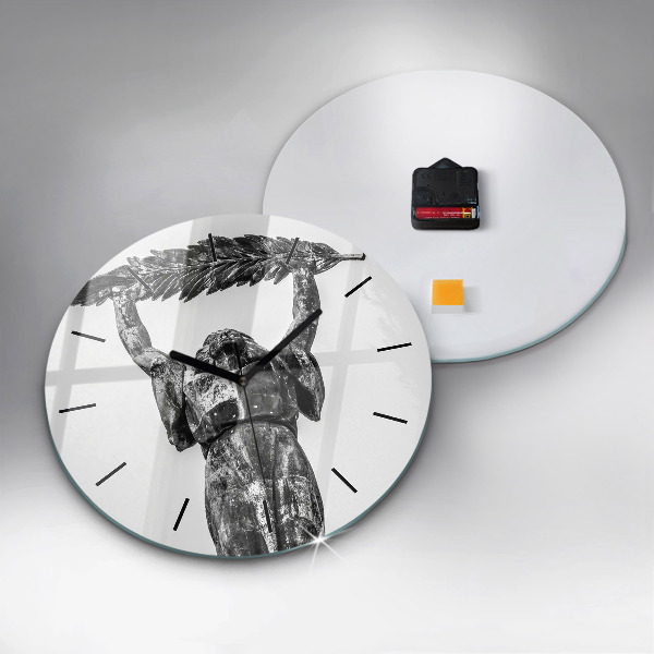 Ceas rotund de perete din sticlă Statuia Libertății din Budapesta