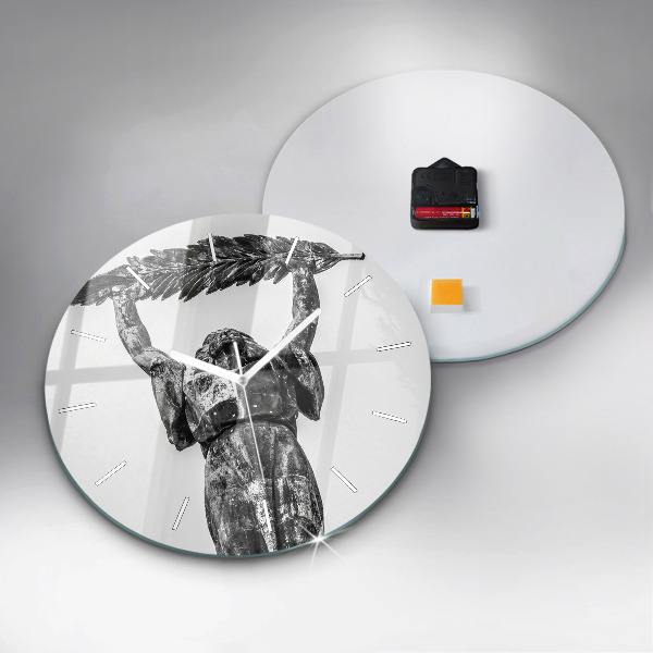 Ceas rotund de perete din sticlă Statuia Libertății din Budapesta