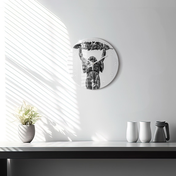 Ceas rotund de perete din sticlă Statuia Libertății din Budapesta