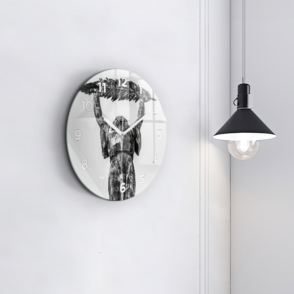 Ceas rotund de perete din sticlă Statuia Libertății din Budapesta