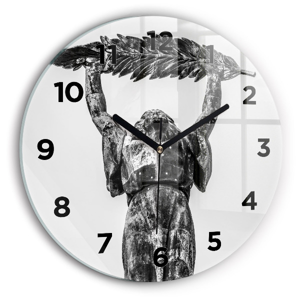 Ceas rotund de perete din sticlă Statuia Libertății din Budapesta