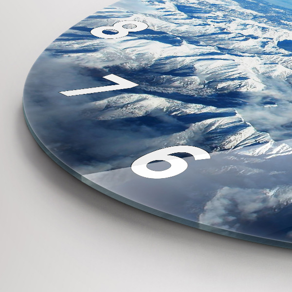 Ceas rotund de perete din sticlă Peisaj din Munții Pirinei