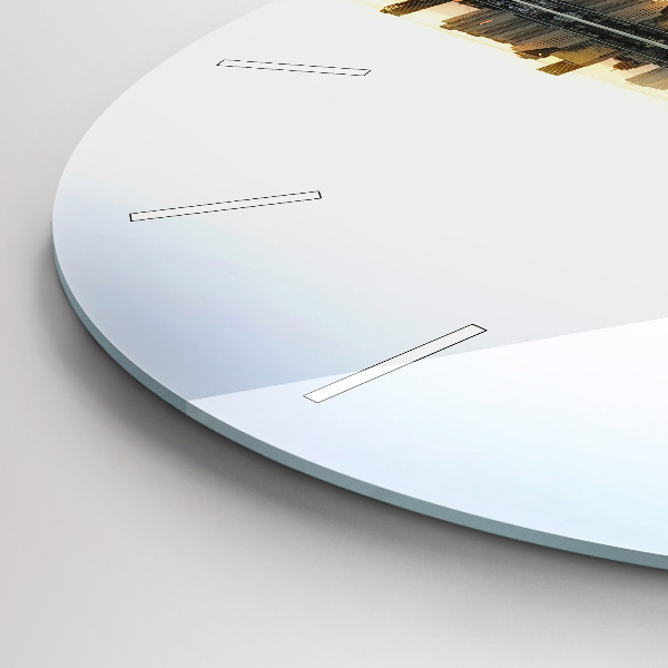 Ceas rotund de perete din sticlă Un oraș pe râu