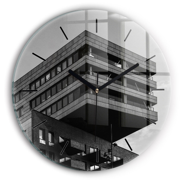 Ceas rotund de perete din sticlă Arhitectura la Amsterdam