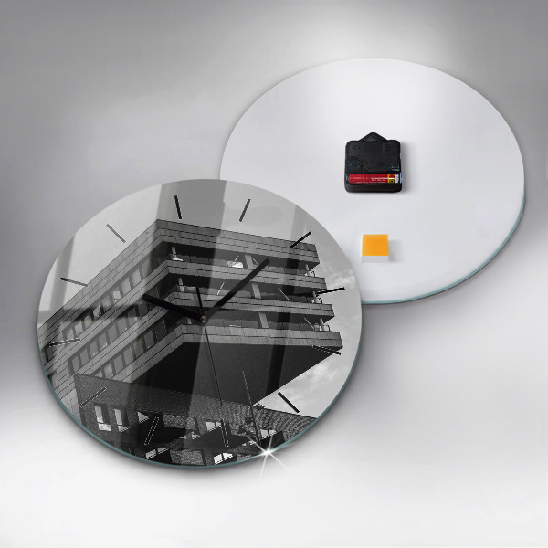 Ceas rotund de perete din sticlă Arhitectura la Amsterdam