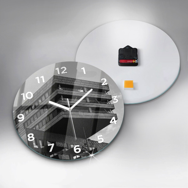 Ceas rotund de perete din sticlă Arhitectura la Amsterdam