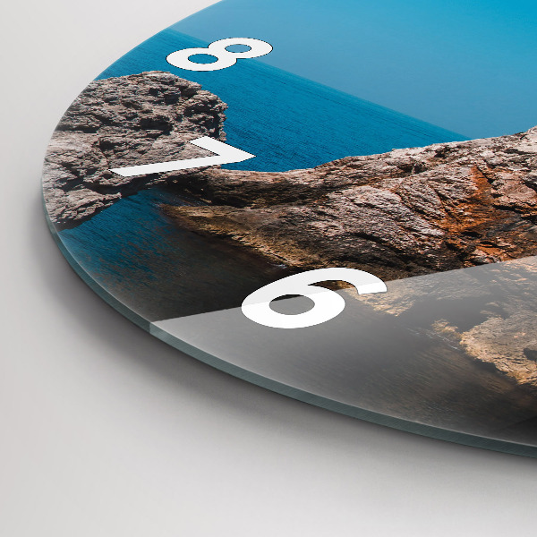 Ceas rotund de perete din sticlă Stânci din Dubrovnik