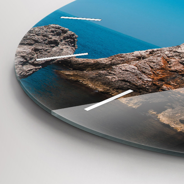 Ceas rotund de perete din sticlă Stânci din Dubrovnik