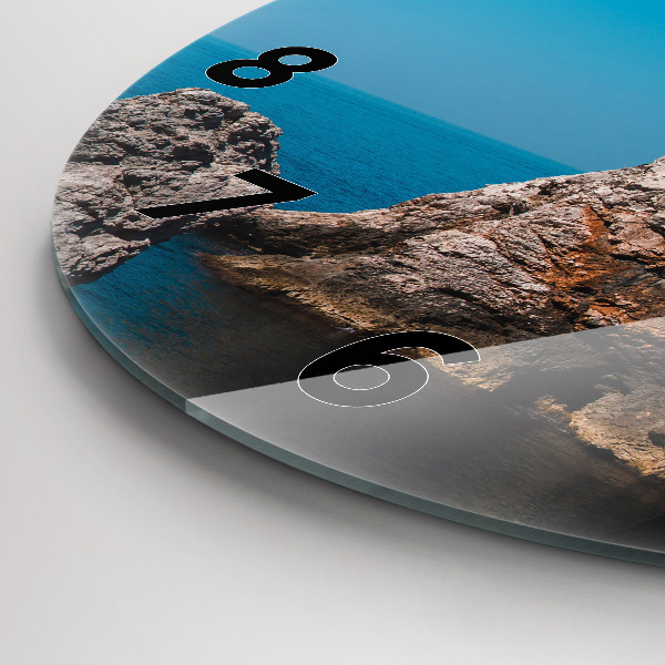 Ceas rotund de perete din sticlă Stânci din Dubrovnik