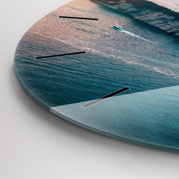 Ceas rotund de perete din sticlă Insulă din Croația