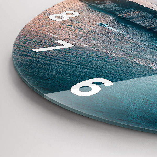 Ceas rotund de perete din sticlă Insulă din Croația