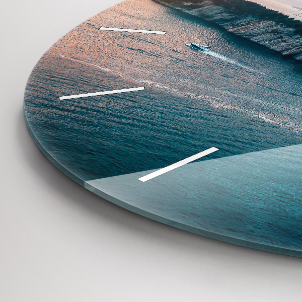 Ceas rotund de perete din sticlă Insulă din Croația