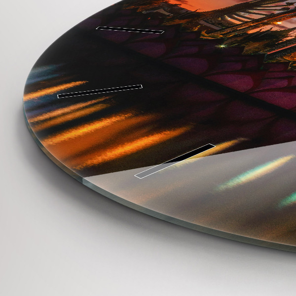 Ceas rotund de perete din sticlă Templul din Bangkok