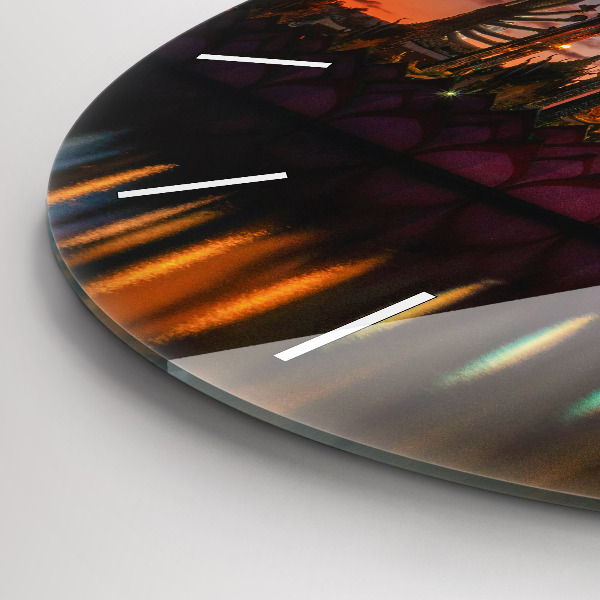 Ceas rotund de perete din sticlă Templul din Bangkok