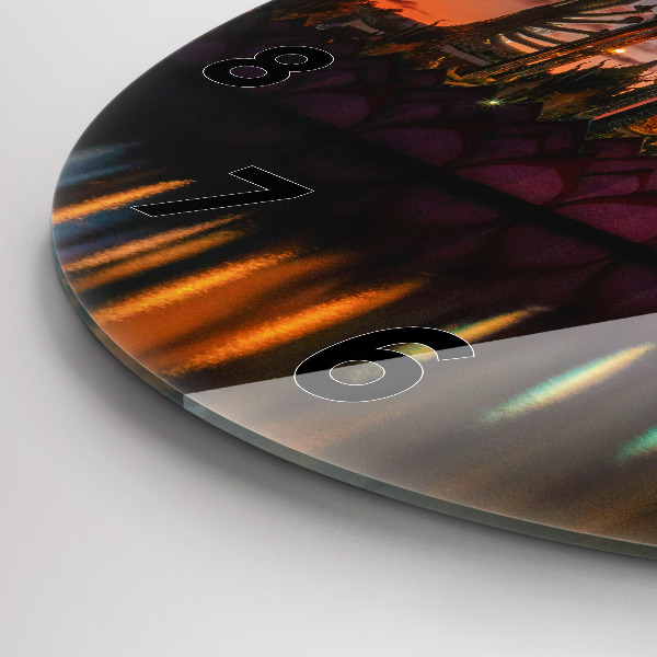 Ceas rotund de perete din sticlă Templul din Bangkok