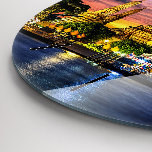 Ceas rotund de perete din sticlă Templul din Bangkok