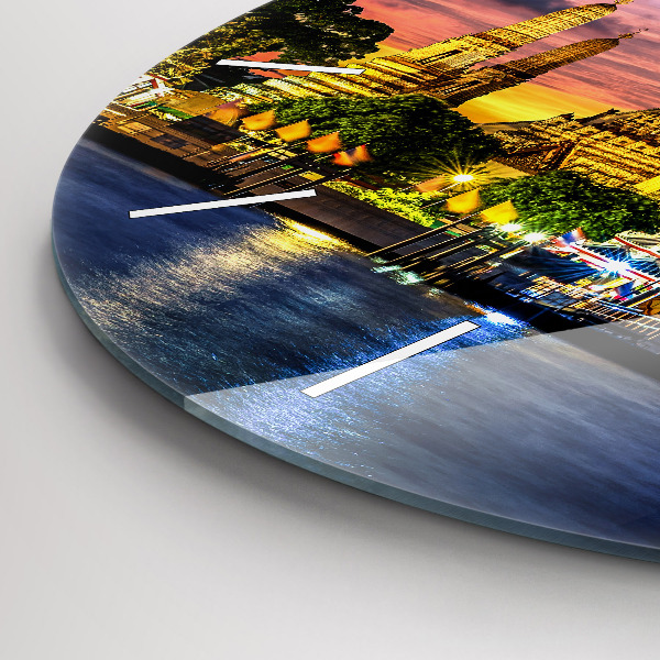 Ceas rotund de perete din sticlă Templul din Bangkok