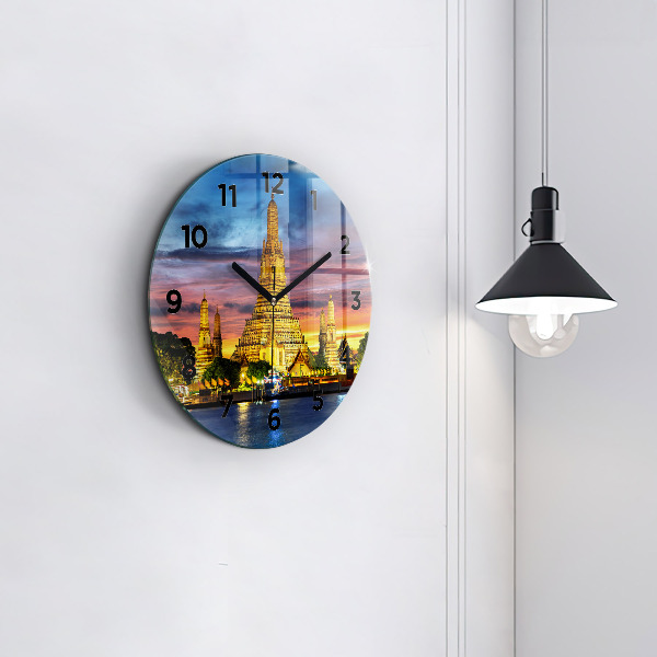 Ceas rotund de perete din sticlă Templul din Bangkok