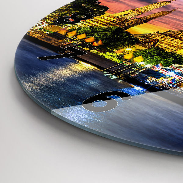 Ceas rotund de perete din sticlă Templul din Bangkok