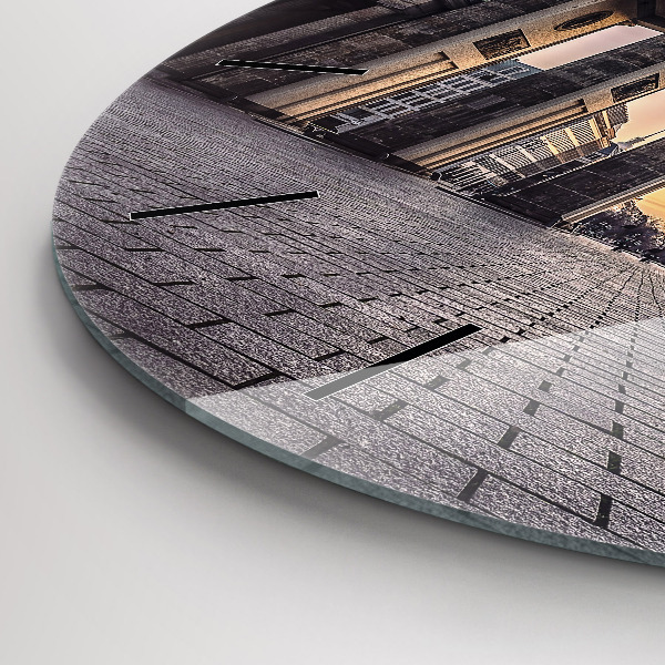 Ceas rotund de perete din sticlă Poarta Brandenburg