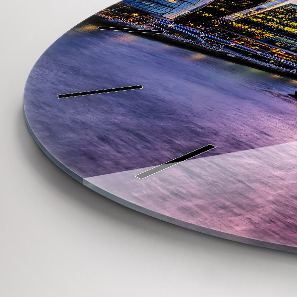 Ceas rotund de perete din sticlă Vedere a Londrei