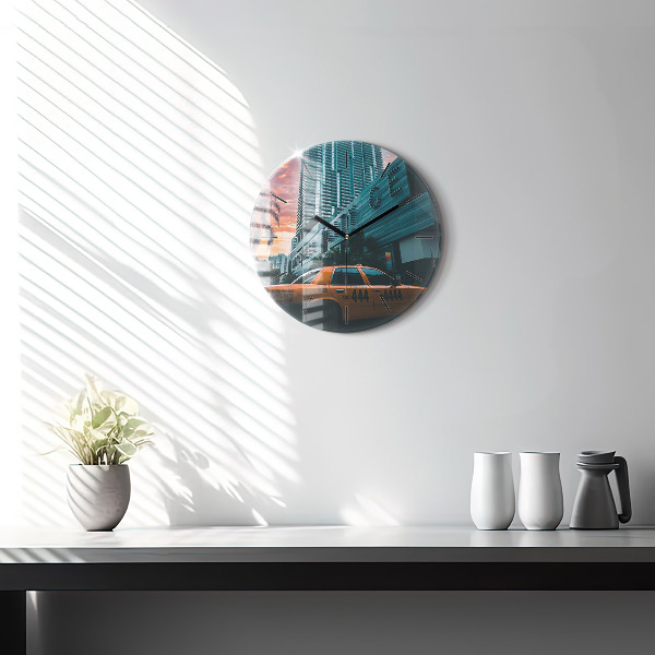 Ceas rotund de perete din sticlă Miami, Florida