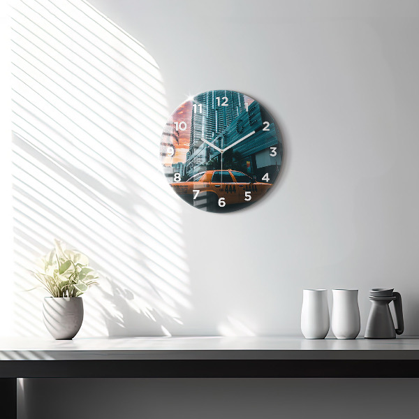 Ceas rotund de perete din sticlă Miami, Florida