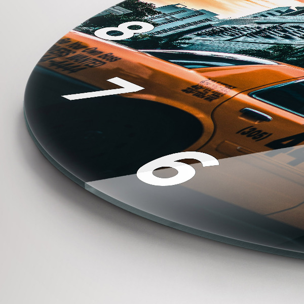 Ceas rotund de perete din sticlă Miami, Florida