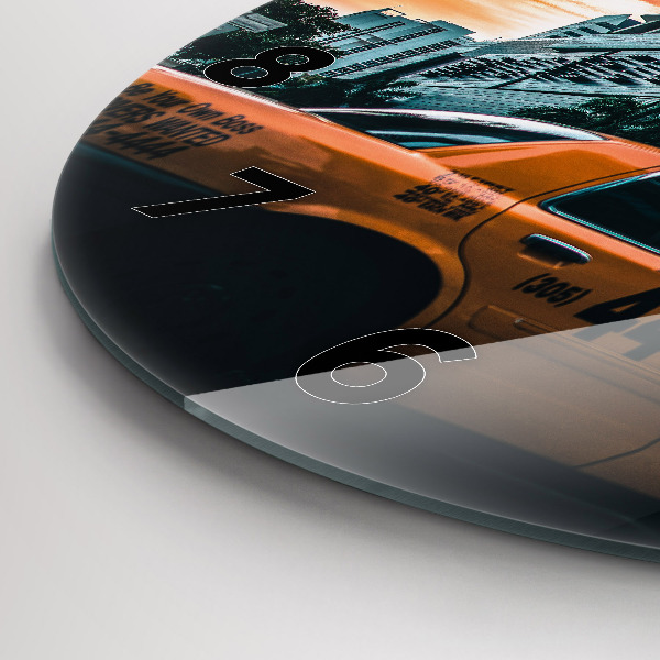 Ceas rotund de perete din sticlă Miami, Florida