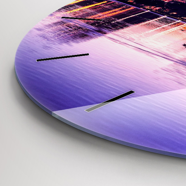 Ceas rotund de perete din sticlă Orizontul orașului Orlando