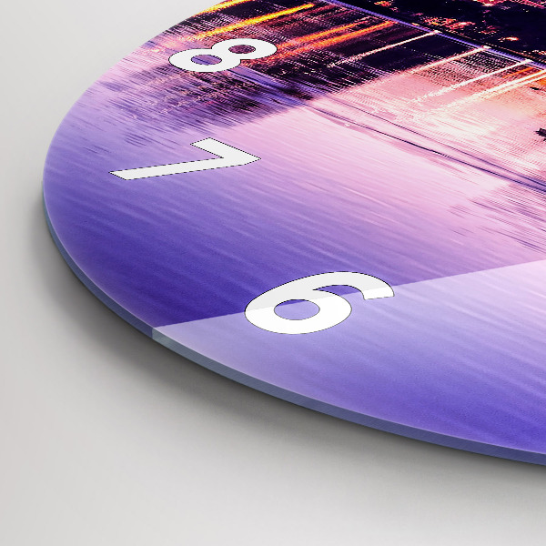 Ceas rotund de perete din sticlă Orizontul orașului Orlando