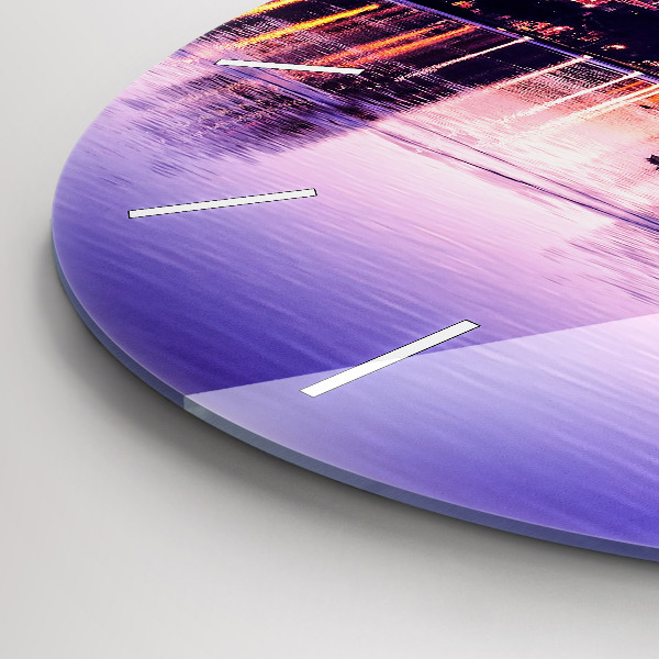 Ceas rotund de perete din sticlă Orizontul orașului Orlando